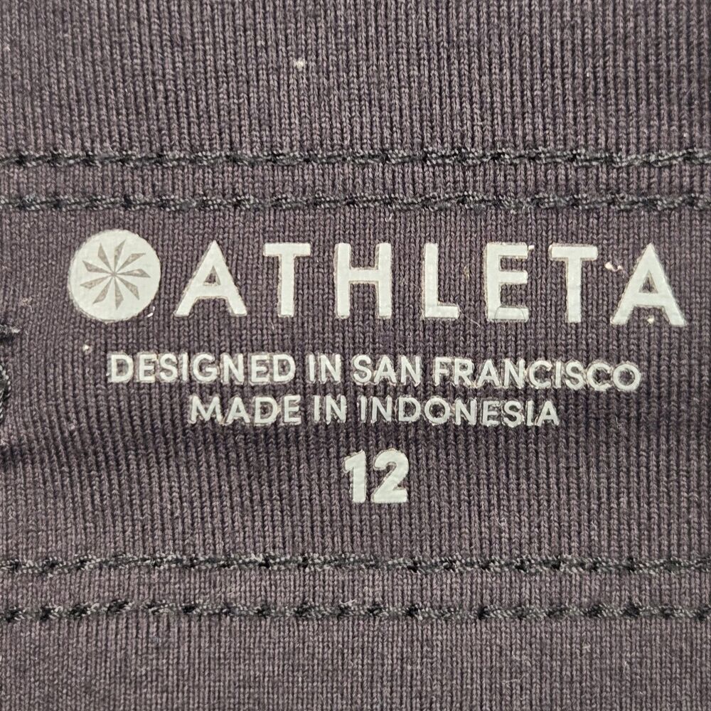 Athleta Size 12 Womens Black Skort Zip Pockets Built-In Shorts Drawstring Tennis - Picture 7 of 7
